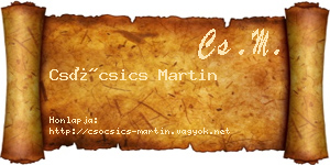 Csócsics Martin névjegykártya