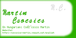 martin csocsics business card